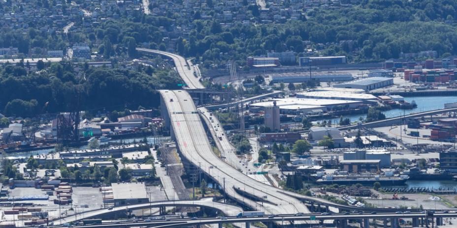 Aerial view of roads
