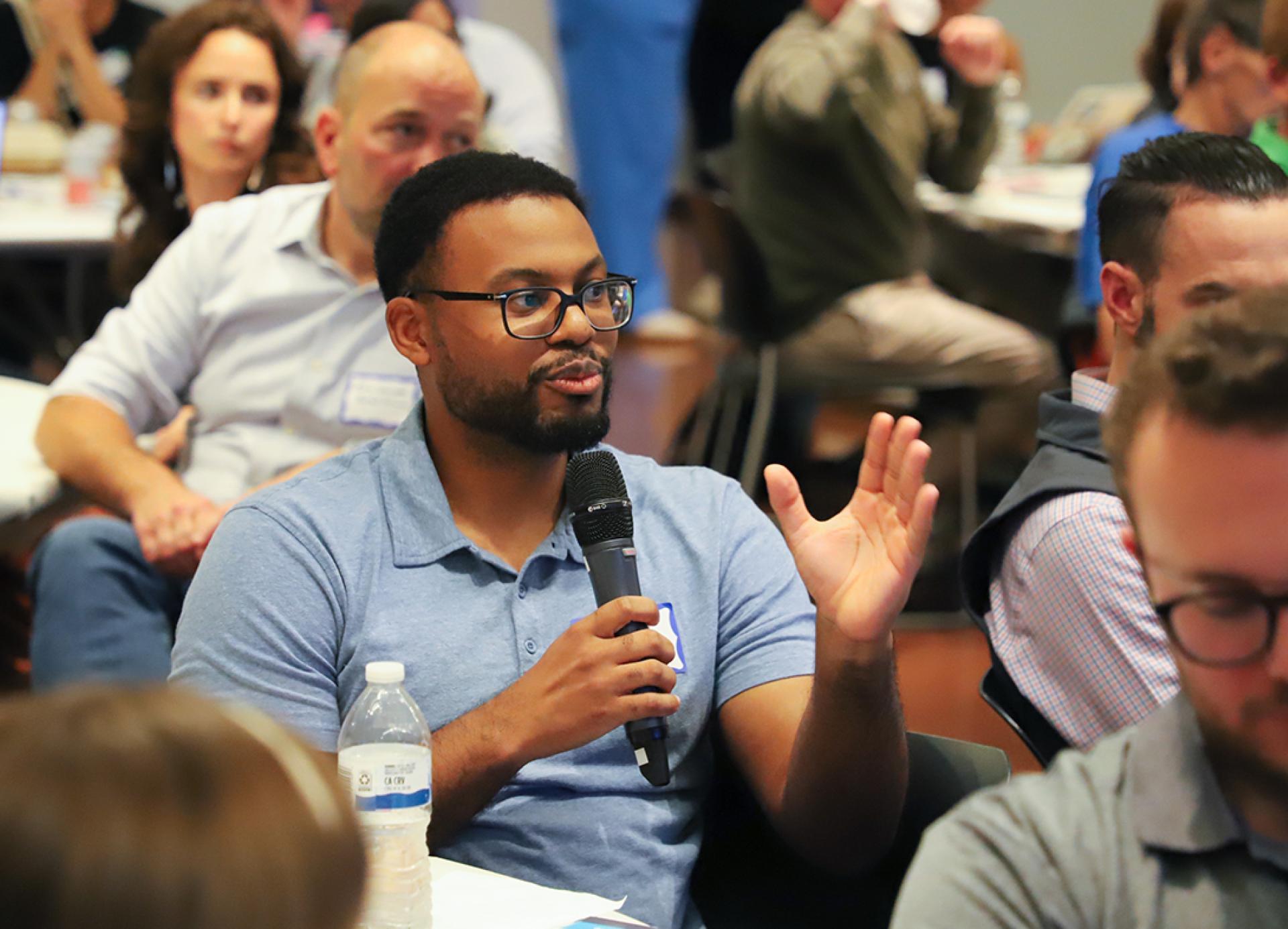 Regional Transportation Plan public meeting participant shares his thoughts on our future transportation system.